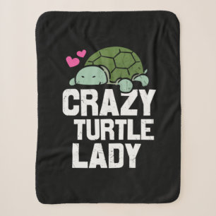 Turtle Lover Crazy Turtle Lady Sherpa Blanket