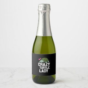 Turtle Lover Crazy Turtle Lady Sparkling Wine Label