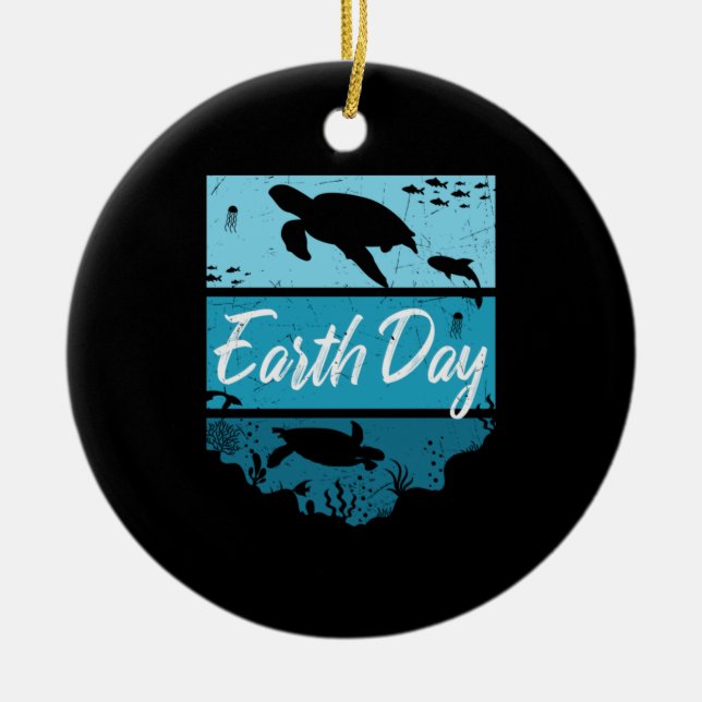 Turtle Lover | Earth Day Ceramic Tree Decoration (Front)