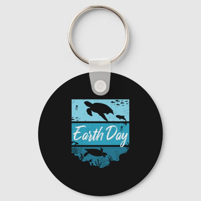 Turtle Lover | Earth Day Key Ring (Front)