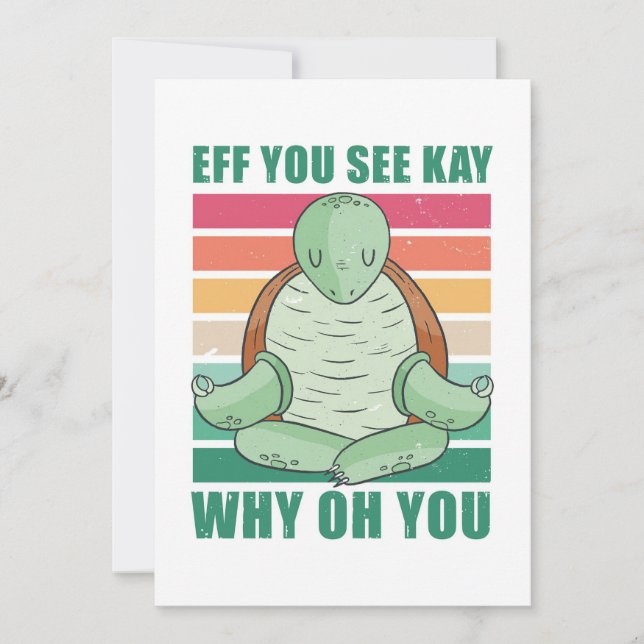 Turtle Lover EFF You See Kay Why Oh You Save The Date (Front)