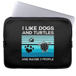 Turtle Lover I Like Dogs And Turtles Laptop Sleeve