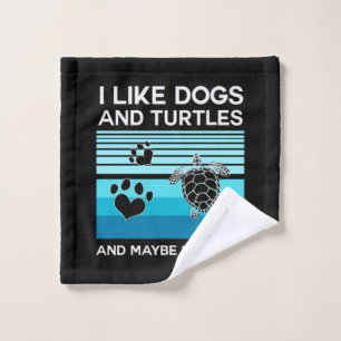 Turtle Lover I Like Dogs And Turtles Wash Cloth