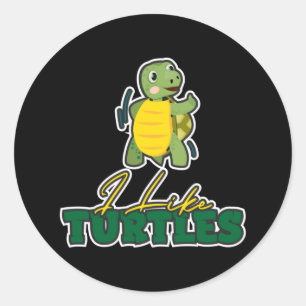 Turtle Lover I Like Turtles Classic Round Sticker