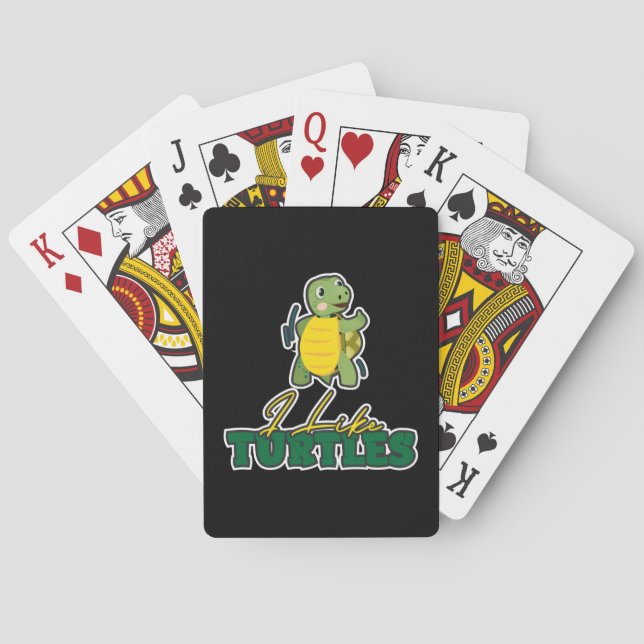 Turtle Lover | I Like Turtles Playing Cards (Back)