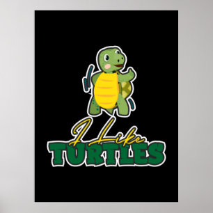 Turtle Lover I Like Turtles Poster