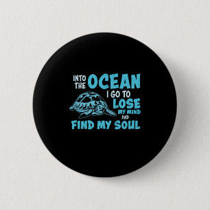 Turtle Lover Into The Ocean 6 Cm Round Badge
