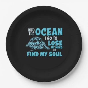 Turtle Lover Into The Ocean Paper Plate