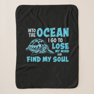 Turtle Lover Into The Ocean Sherpa Blanket