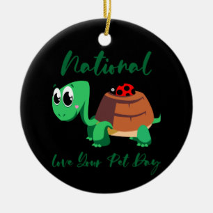 Turtle Lover National Love Your Turtle Ceramic Tree Decoration