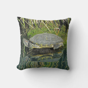 Turtle Lover Photo Water Reflection Lake Animal Cushion