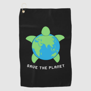 Turtle Lover   Save The Turtle Planet Golf Towel