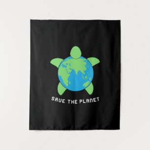 Turtle Lover Save The Turtle Planet Tapestry