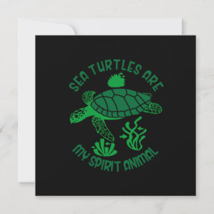 Turtle Lover   Sea Turtles Are My Spirit Animal Holiday Card