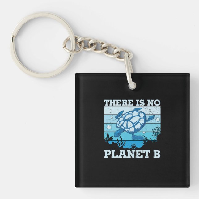 Turtle Lover | There Is No Planet B Key Ring (Front)