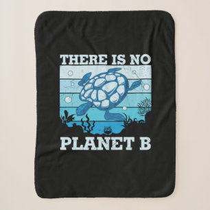Turtle Lover There Is No Planet B Sherpa Blanket