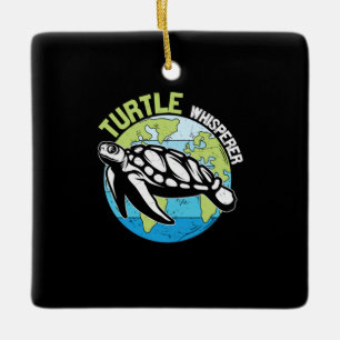 Turtle Lover Turtle Whisperer Ceramic Ornament