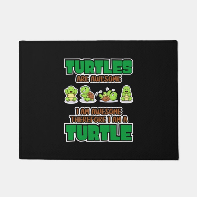 Turtle Lover | Turtles Are Awesome Doormat (Front)