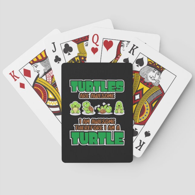 Turtle Lover | Turtles Are Awesome Playing Cards (Back)