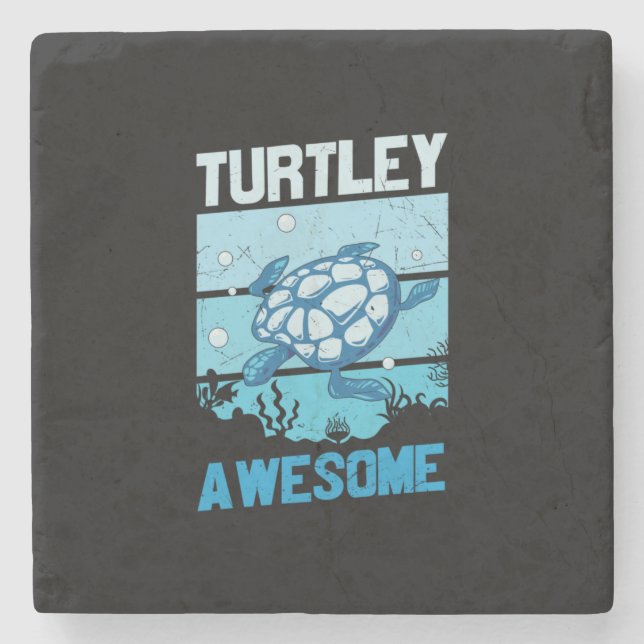 Turtle Lover | Turtley Awesome Stone Coaster (Front)