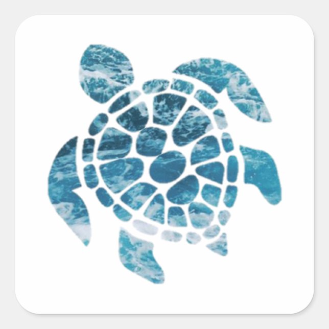 Turtle Lovers, Save The Turtle ,Sea Turtle Square Sticker (Front)