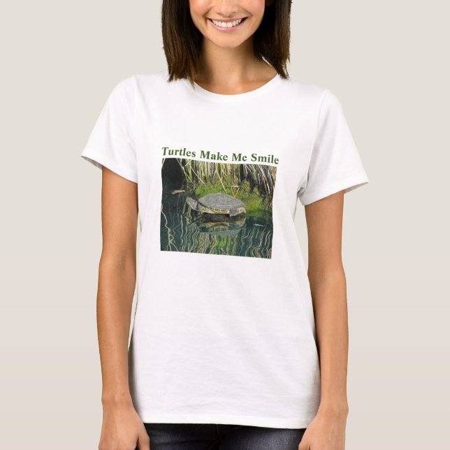 Turtle Make Me Smile Relaxed Green Lake T-Shirt (Front)