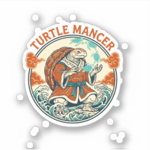 Turtle Mancer Mystic Ocean Waves Japanese Art