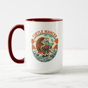 Turtle Mancer Mystic Ocean Waves Japanese Art Mug