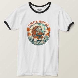 Turtle Mancer Mystic Ocean Waves Japanese Art T-Shirt