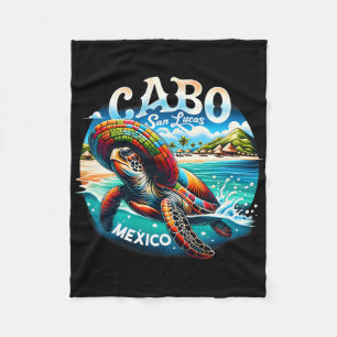 Turtle Mexico Cabo San Lucas Mexico Family Vacatio Fleece Blanket