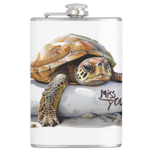 Turtle Miss You Flask