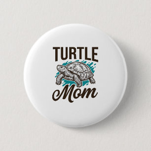 Turtle Mum Vintage Engraving Vector Design_1 6 Cm Round Badge