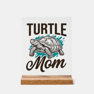 Turtle Mum Vintage Engraving Vector Design_1 Acrylic Sign