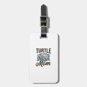 Turtle Mum Vintage Engraving Vector Design_1 Luggage Tag