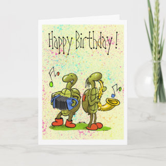 turtle music birthday card