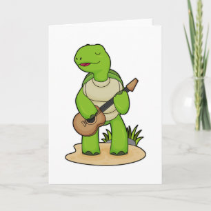 Turtle Musician Guitar Music Card