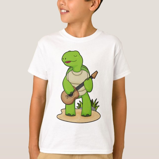 Turtle Musician Guitar Music T-Shirt (Front)