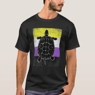 Turtle Non Binary Flag LGBT Trans Funny Nonbinary  T-Shirt