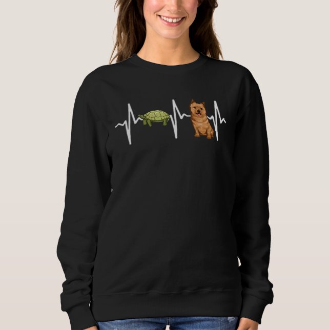 Turtle Norwich Terrier Heartbeat Dog Sweatshirt (Front)