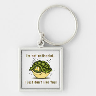 turtle not antisocial just dont like you key ring