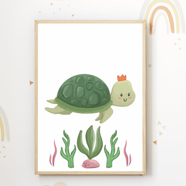 Turtle Nursery Poster Sea Animal Kids Room Decor (Creator Uploaded)