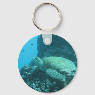 Turtle on Great Barrier Reef Key Ring