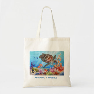 Turtle on reef Tote bag