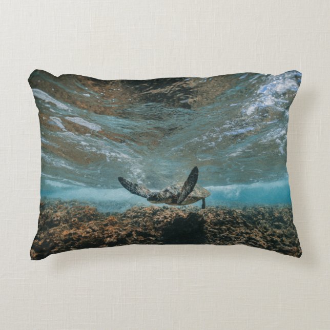 TURTLE ON THE MOVE DECORATIVE CUSHION (Front)