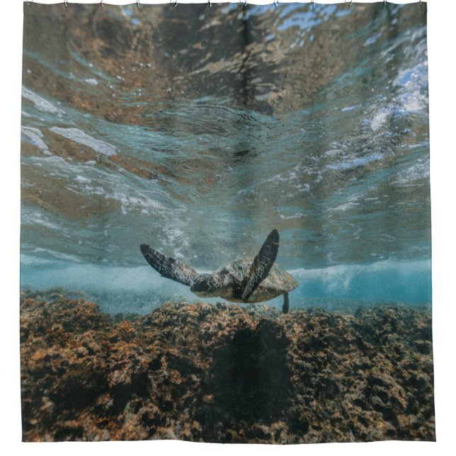TURTLE ON THE MOVE SHOWER CURTAIN (Front)