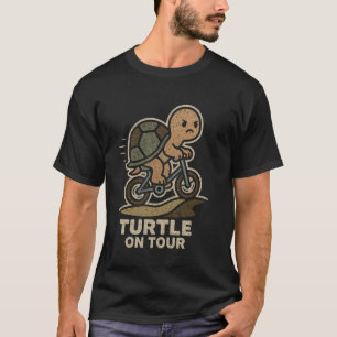 Turtle on Tour Funny Biking Turtle Cycling T-Shirt