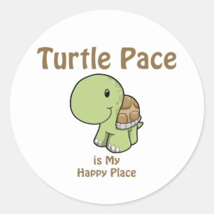 Turtle Pace - Happy Place Classic Round Sticker