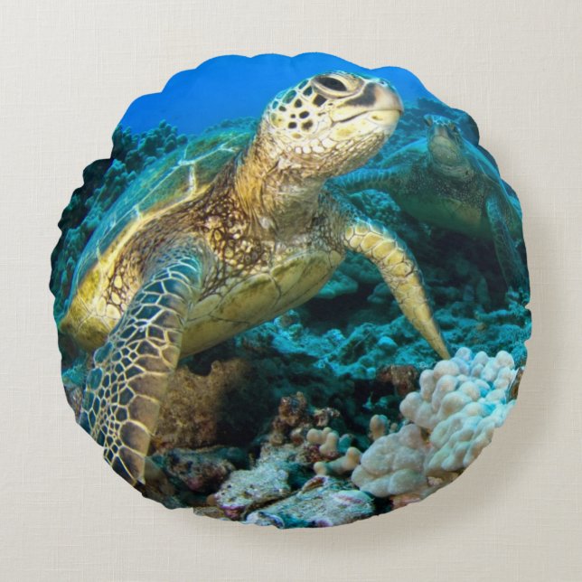 Turtle Pair Round Cushion (Front)
