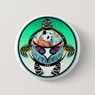 Turtle Panda 6 Cm Round Badge