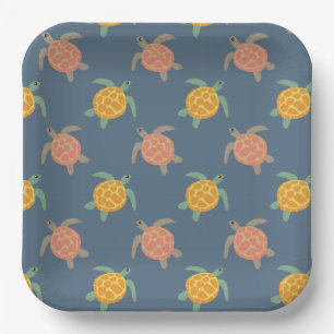 Turtle Paper Plates, Sea Turtle Birthday Party Plate